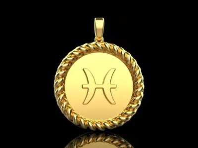 Zodiac sign Pisces model 861 3D print model