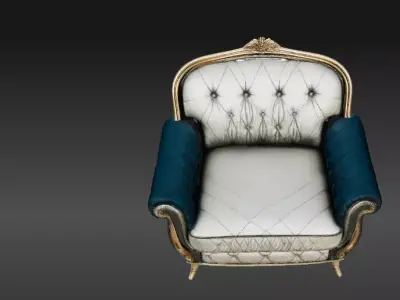 Luxury Royal Lounge Chair 3D Model Modern Elegant Furniture 3D model