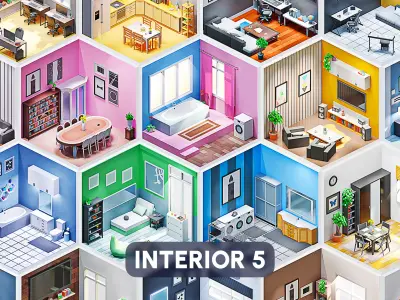Interior 5 Low-poly 3D model