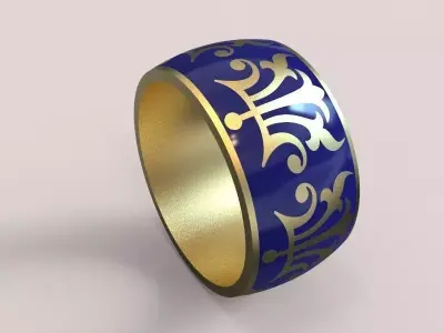 Design Women ring with ornament 3dm stl 3D print model Free 3D print model