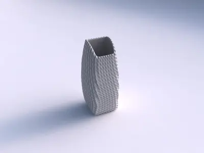 Vase arc rectangle with bent extruded pattern 3D print model