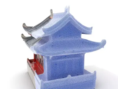 Elegant Pagoda Structure model pack Low-poly 3D model