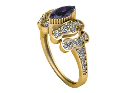 LUXURY ENGAGEMENT RING 3D PRINTABLE MODEL  3D print model