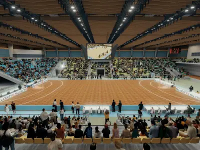 Indoor Basketball Arena  Low-poly 3D model