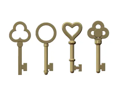Mix of 12 Key pendants and charms 3D print model