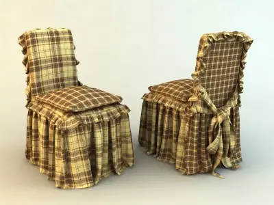 Modern Fabric Decorated chair 3D model