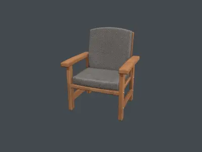 Waiting Room Chair Low-poly 3D model