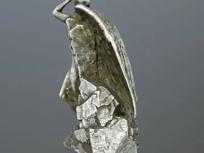 woman statue 1 Low-poly 3D model