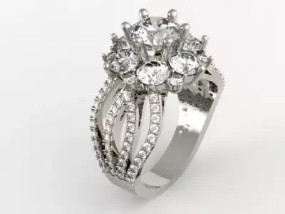 Diamond women ring 002 3D print model