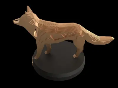 Parametric V Fox Low-poly 3D model
