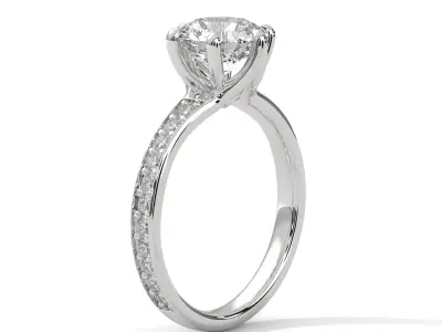 solitaire ring with detail images and 360 render videos 77 3D print model
