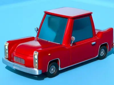 a stylized car 3D model
