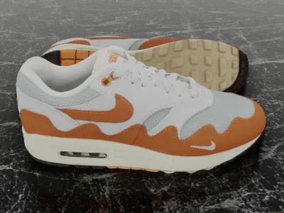 NIKE AIR MAX 1 PATTA WAVES MONARCH 3D SHOES Low-poly 3D model