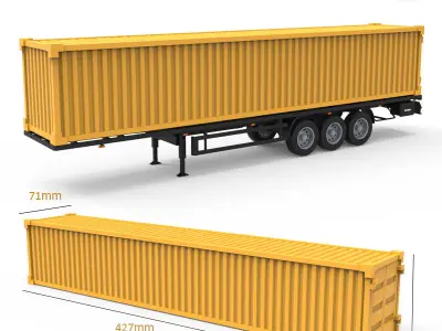 Container Trailer 1-32 3D print model