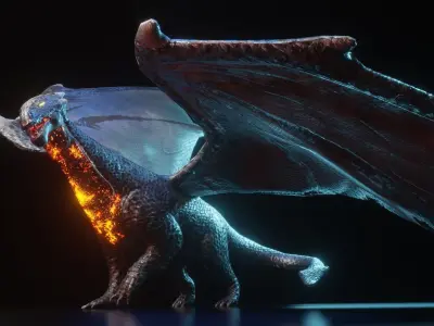 Dragon Character PBR Rigged Low-poly 3D model