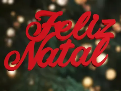 Feliz Natal - 3D Printable text In Portuguese - 3D model 3D print model