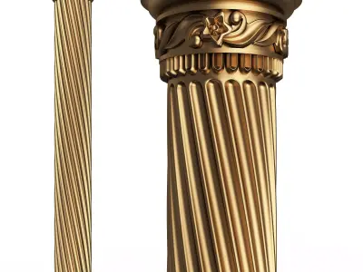 Column Capital 1403 Low-poly 3D model