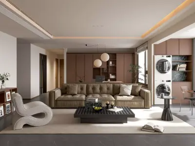 Modern living room 3D model  3D model