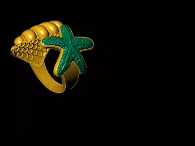 Shell  Star Ring 3D print model
