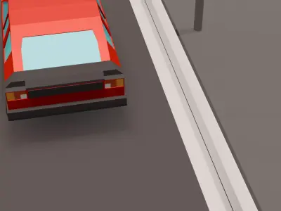 Low Poly Simple Car Low-poly 3D model