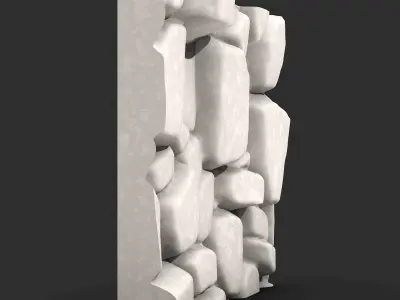 Rough-Cut Sandstone Wall Asset 3D print model