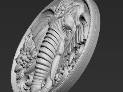 Elephant Head Pendant A9 3D print model