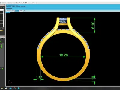 Luxury Pave Wide Band Diamond Ring for Women  3520 3D print model