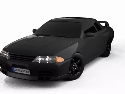Nissan Skyline GTR R32 Interior Game Ready Low-poly 3D model