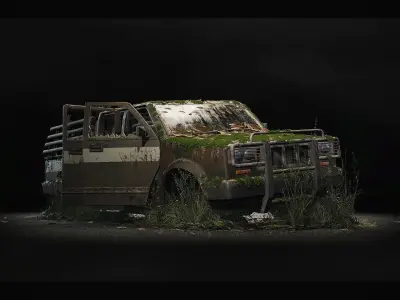 Procedural Vehicles - Pickup Truck UE4 UE5 Low-poly 3D model