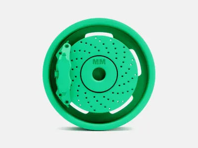 15x5 US Indy Mag Wheel and Brake 3D print model