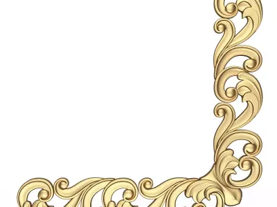 Corner Carved Plaster Molding Decoration 019 Low-poly 3D model