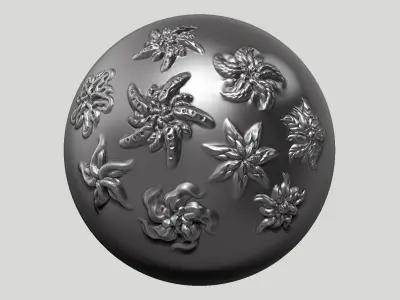 20 flower ornament VDM brushes  a01 for  Zbrush   3D print model