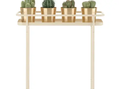 IKEA KRYDDPEPPAR with cactus and BITTERGURKA Watering can 3D model