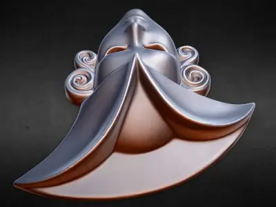 Venetian Girl Mask wall decoration 3D print model