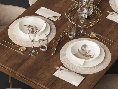 Venjakob Alexia Chair with Dining Table ET388 3D model