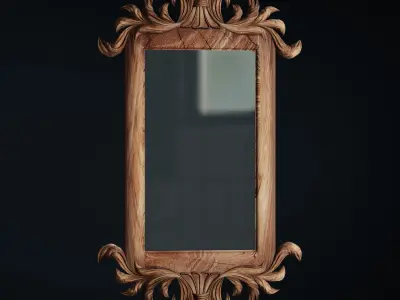 French 19th Century Louis XVI Style Giltwood Classical Mirror 3D model