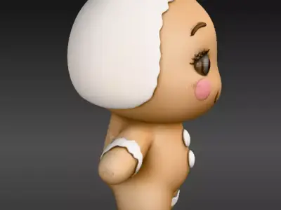  Gingerbread Kawaii Christmas Figurine 3D Model Print Ready 3D print model
