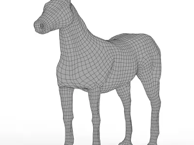 Horse base Mesh Low-poly 3D model