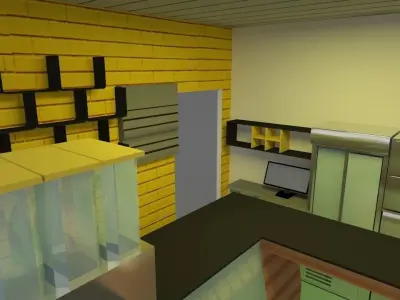 Take away 3d model Interior Low-poly 3D model