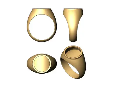 Hollow 12mm round top signet ring blanks  3D print model