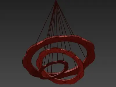 Luxury modern chandelier led circle ring 3D model