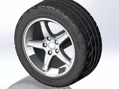 Wheels for scale model of american sportcar 1995 3D print model