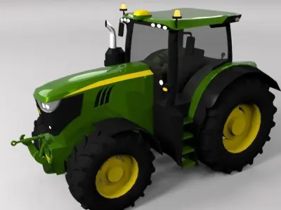 JOHN DEERE 6R LOWPOLY Low-poly 3D model