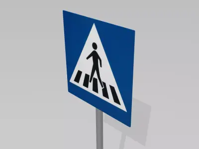 Pedestrian crossing sign 3D model