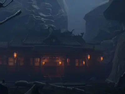 Temples in the mountains 3D model