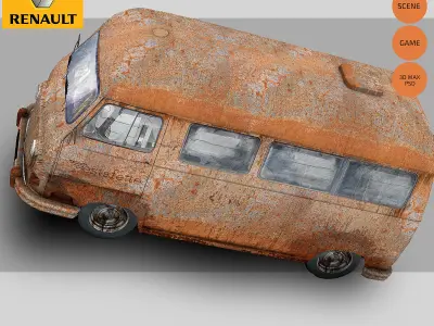 Renault Estafette Rust Low-poly 3D model