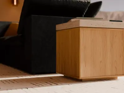 Modern Desert Living Room Scene High-End Interior 3D Model 3D model