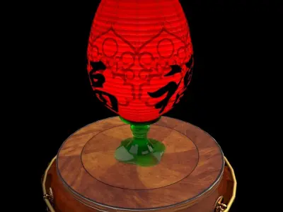 Chinese red egg  lantern 3D model