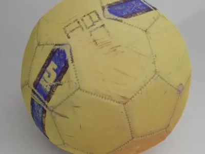 Old photo scanned soccer ball 3D model