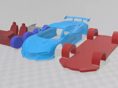 Chevrolet Corvette ZR1 2025 - Separate Parts STL Model 3D print model